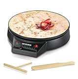 SEVERIN Crêpes Maker, Crepes-Eisen für süße Crepes und herzhafte Galettes, Crepesmaker mit XXL Grillplatte (30 cm Durchmesser), stufenlose Temperatureinstellung, schwarz, CM 2198