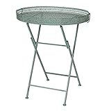 Mendler Klapptisch HWC-C39, Gartentisch, klappbar Metall antik-grün