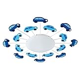 EGLO Deckenlampe Viki 1, 1 flammige Kinderzimmer Wandlampe, Deckenleuchte aus Stahl, Farbe: Blau, Glas: satiniert, weiß, Fassung: E27