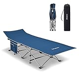 KingCamp Feldbett mit Seitentasche Ultraleicht Campingbett Klappbett Indoor Outdoor bis 120 kg belastbar für Camping Strand Reisen Klettern