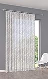 Sun World Maßgeschneiderte weiße Voile Store Gardine Design: “Granada“, inklusive Kräuselband (Universalband), Vorhang nach Maß, Höhe 90-290 cm, Breite 1-12 Meter (195 x 500 cm/HxB)