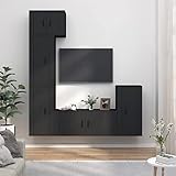 UYSELA Home Sets mit 5-teiligem TV-Schrank-Set aus schwarzem Holz