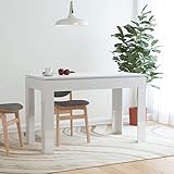 BULANED Esstisch, Dining Table, Esszimmertisch, Küchentisch, Tisch Esszimmer, Küchen Tisch, Kitchen Table, Mehrzwecktisch, Hochglanz-Weiß 120x60x76 cm Holzwerkstoff