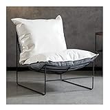 SFXYOYBT Sessel Wohnzimmer Bequem, Gepolsterter Moderner Einzelsofa-seitenstuhl, Bequemer Club-wohnzimmersessel Mit Metallbeinen Für Schlafzimmer, Wohnzimmer, Lesezimmer, Büro(Color:Weiß B)