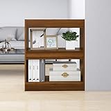 ZEYUAN Bücherregal/Raumteiler, Bookshelf, Regalbrett, Book Shelf, Bücher Regal, Deko Regal Wohnzimmer, Standregal, Braun Eichen-Optik 60x30x72 cm