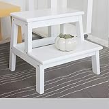 Leiterhocker Massivholz, rutschfeste Kinderstühle Haushaltsbank Mazar Hocker Schuhbank Multifunktions-Tritthocker für Erwachsene Trittleitern (Farbe: Weiß, Größe: 40 * 50 cm)