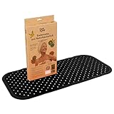 FAIR ZONE Wanneneinlage rutschfest 76 x 34 cm Plastikfrei FSC Naturkautschuk 100% BPA+PVC frei Badewannenmatte in Schwarz