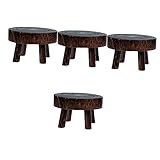 Yardwe 4 Stück Runde Kleine Hocker Blumenständer Holz Barhocker Kleine Zimmerpflanzentöpfe Couchstütze Topferhöhung Holz Pflanzenhalter Blumentöpfe Für Zimmerpflanzen Heimpflanzenhalter