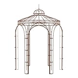 ELEO Siena wunderschöner Gartenpavillon Winterfest I Stabiler Rundpavillon Roh Edelrost Ø 2,1 m I Romantischer Rosenpavillon aus Schmiedeeisen I Pavillon für Garten