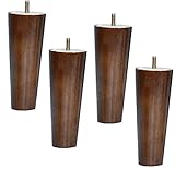 Set mit 4 Sofabeinen Walnussholz, Ersatz-Massivholz-Möbelbeine, M8-Schrauben, Holz-Küchenschrankfüße, Tischbeine, for Zweiersofa, Stuhl, Bett, Kommode, Sessel, Liege, Couchtisch duliwang ( Size : 12cm