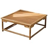 Bambus-Mitteltisch, natürlicher niedriger Tisch, gepolsterte Tischplatte, Schreibtisch, niedriger Tisch, Laptop-Schreibtisch, niedriger Tisch, Innen-Couchtisch/70 cm x 70 cm x 30 cm Feito na China