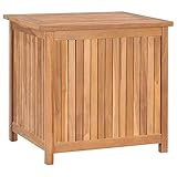 vidaXL Teak Massiv Gartenbox Aufbewahrungsbox Auflagenbox Kissenbox Gartentruhe Auflagentruhe Truhe Holztruhe Truhenbank Bank 60x50x58cm
