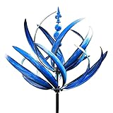 3D Wind Spinner Edelstahl - Metall Windrad |3D Edelstahl Windspiel,wetterfest und standfest - Leicht zu reinigen，massives Windspiel Windmühle für den Garten