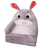 Nackenkissen Kopfkissen Bezug Plüsch faltbares Kindersofa Rückenlehne Sessel 2 in 1 faltbares Kindersofa niedliches Cartoon faules Sofa Kinder aufklappbares Kissen Couch Mit Füllung (GY1, One Size)