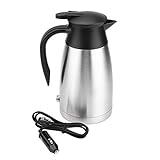 Wasserkocher Auto LKW 1000ML 12V/24V Edelstahl Elektrische Heizung Wasserflasche Thermosflasche Aufwärmen Reisewasser Schnell Kochendes Wasser in Winter, Becher Reise Heizung Cup for Kaffee