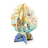 Navaris Motorik Spieltisch aus Holz - Activity Tree Center Lern Spielzeug ab 18 Monate - Baby Kind Motorikschleife Spielwürfel - bunt groß