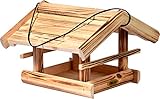 dobar® Green Label 18010FSCe Vogelfutterhaus Quemado hängend - Futterhaus aus Massiv-Holz - Futterstation zum Hängen - Wildvogelfutterplatz - 30 x 34,5 x 22,5 cm - Geflammt
