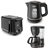 Tefal Includeo Frühstücks-Set |Toaster mit 7 Bräunungsstufen | Wasserkocher mit 1L Fassungsvermögen | Filterkaffeemaschine für 12-15 Tassen | schwarz