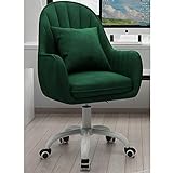 Höhenverstellbarer Computerstuhl mit mittlerer Rückenlehne, ergonomischer, samtiger Home-Office-Schreibtischstuhl (Grün 55 x 80)