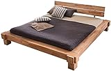 WOODLIVE DESIGN BY NATURE Massivholz-Bett Luna 160 x 200 cm aus Kernbuche, Balkenbettoptik, massives Holzbett als Doppel- und Komfortbett verwendbar, 1 Bett á 160 x 200 cm