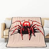 TORONG Doppelseitige, süße rote Spinnen-Überwurfdecke für Couch, Auto, Bett, Nickerchen, warme und bequeme Decke, 152,4 x 203,2 cm