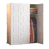 AOKLEY Tragbarer Kleiderschrank Kleiderschrank Lagerung Organizer Cube Closet Tragbare Kleiderschrankkombination Kleiderschrank Space Saving modulare Schränke (12 Würfel) Kleiderschrank Faltschrank