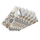 TOPBATHY 6 Bögen Wandaufkleber 3D-Wandpaneele Marmortapete 3D-Wandpapier Abziehen Aufkleben Wandfliesen Abziehen Aufkleben Spiegelfliesen Backsplash-Fliesen Für Die Küche