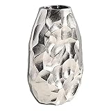 Vase Dekor nordische minimalistische moderne künstliche Blumenvase Dekoration Licht Luxus Silber Aluminium gehämmert Art Deco Vase kreatives Blumenarrangement für Wohnzimmer Schreibtisch Dekoration