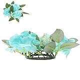 Garneck Kerzenringe Hortensien Eukalyptus Kerzenkranz Frühlingskranz Kerzen Kranz Ringe Dekokranz Blumen Weidenkranz Hochzeit Kerzenhalter für Stumpenkerzen Stabkerzen Landhaus Deko