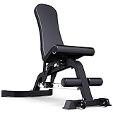 AWJ Multifunktionale Hantelbank Leder Sit Up Bauchmuskelbank Ab Fitness Bank Gewichtheben Ausbildung Stuhl,Schwarz