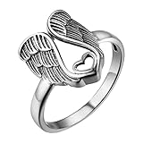 TianWlio „Angel's Mind“ Damen-Gedenkring aus Sterlingsilber, US6 bis 10, Ring, Liebesherz-Ring, weiblicher Mode-Persönlichkeitsring, einfache Damenringe Damen Ringe Zirkonia Verlobungsring für Frauen