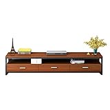 TV-Schrank aus MDF, TV-Schrank mit Stahlrahmen, Fernsehschrank mit Aufbewahrung, rechteckig, warmweiß und Eiche, große Satztische (Color : A, Size : 120x30cm)