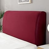 TDHLW Bett-Kopfteil-/Kopfteil-Schonbezug, Bequemer Stretch-Bett-Kopfteil-Schonbezug, Staubdichter Schutzbezug füR Schlafzimmer Reine Farbe,Rot,1.2m