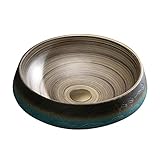 Waschbecken Handgeschnitzte Vase Vintage mit Rock, rund Porzellan Waschbecken, eingelassenes Badezimmerwaschbecken, ideal für zu Hause Waschbecken