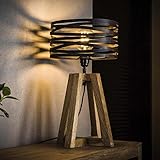 Famlights Deko Industrial Style Designer Tischlampe Jamie Vintage Holz Wohnzimmerlampe/Nachttischlampe Vintage Landhaus Industrial retro Schlafzimmer Wohnzimmer/Steampunk Industrie Tischlampe