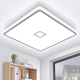 Öuesen Deckenlampe LED Deckenleuchte Badezimmer Lampe 24W 2050LM IP44 Wasserdicht 5000K Kaltweiß Modern Led Leuchte Quadrat Lampe Decke für Schlafzimmer Bad Küche Esszimmer Wohnzimmer Balkon Flur