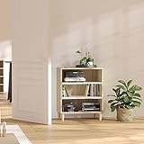 TEKEET Home Furniture Sideboard aus Holz, 57 x 35 x 70 cm, Weiß und Eiche Sonoma