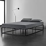 [en.casa] Metallbett 160x200cm Schwarz auf Stahlrahmen mit Lattenrost Bettgestell Design Doppelbett Gästebett Schlafzimmer