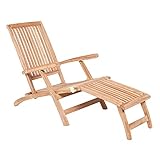 riess-ambiente.de Verstellbare Gartenliege Empire Teak 170cm Teakholz Deckchair Outdoor Liege Liegestuhl