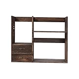 AOKLEY Bücherregal Bücherregal-Desktop-Holzaufbewahrungsregal-Anzeige-Display-Retro-Mehrschicht-Kleiner Bücherregal mit Schublade 16,92 Zoll hoch Aufbewahrungsregal
