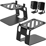 Vaydeer Lautsprecherständer Metall Lautsprecher ständer Schreibtisch 1 Paar Spezial Kipp Design Metall Speaker Stand Boxenständer für Computer Lautsprecher - Schwarz