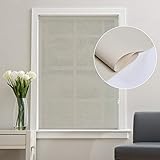 Deco Window Rollos für Fenster (104 cm B x 213 cm L, Silber Beige) Sunsreen Stoff Polyester Vorhang Lampenschirme Lichtblockierende Sonnenschutz UV-Schutz Sonnenschutz für Zuhause & Büro innen außen Halterung