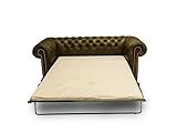 Original First Class Leder Chesterfield Schlafsofa | 3-Sitzer 200cm | Moss Green | Lieferzeit 2 bis 4 Wochen