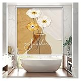 Verdunkelungsrollo Verdunkelung Gemusterte Rollos 60cm/80cm/100cm/120cm/140cm Wide, wasserdichte Stoff-Fensterrollos, Thermisch Isoliert, UV-Schutz, Küche Bad Balkon (Color : WxH, Size : 120x120cm)