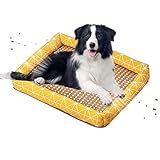 Cyhamse Sommermatte, waschbare Haustier-Kühlbox mit Rattan-Pads, selbstkühlende Pads, Haustier-Eismatte, Hundebett für Boden, Couch, Kisten und Zwinger