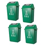 FIGGJO Plastic Swing Top Bin,Universal bin,Easy to clean,Pack of 4
