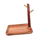 GARVALON Holz-Schmuckständer Schmuck-Organizer Für Halsketten Ringe Halskettenhalter Metallornament Haken Im Eingangsbereich Schlüsselregal Parfüm-Tablett Für Kommode Dekorative