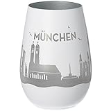 Goodtimes Windlicht München Skyline (Weiß & Silber)