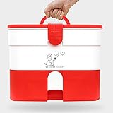 OAKYE Haushalts-Erste-Hilfe-Kasten, abschließbarer medizinischer Schrank, medizinischer Aufbewahrungsbox-Organizer für Zuhause, Reisen, Arbeitsplatz (Farbe: Rot)