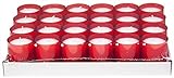 Sovie Refill Kerzen 24 rote Teelichter mit extra Langer Brenndauer (24h) für Feiern/Party/Gastronomie